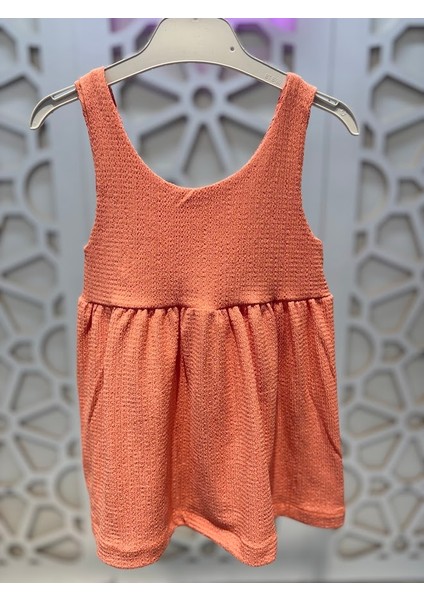 Baskılı Fiyonklu Elbise Hasır Şapka Takım Kız Çocuk fırsatları