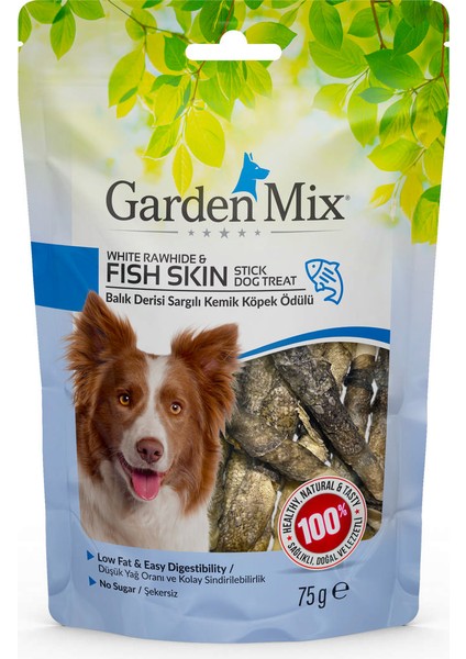 x Balık Derisi Sargılı Kemik Köpek Ödülü 75 gr Nrmsa