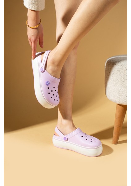 Beyaz Şeritli Yüksek Taban Comfort Eva Kadın Sandalet 011-812-25 modelleri