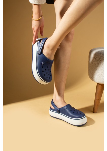 Beyaz Şeritli Yüksek Taban Comfort Eva Kadın Sandalet 011-812-25 modelleri