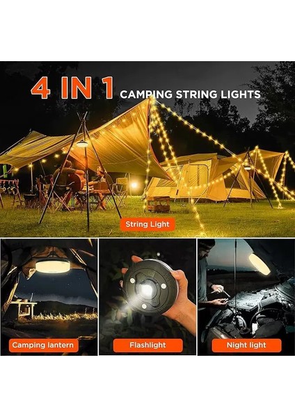 4'ü 1 Arada Kamp Lambası | LED Işık, Fener, Gece Lambası ve Işık Zinciri (Ipx4 Su Geçirmez) fırsatları