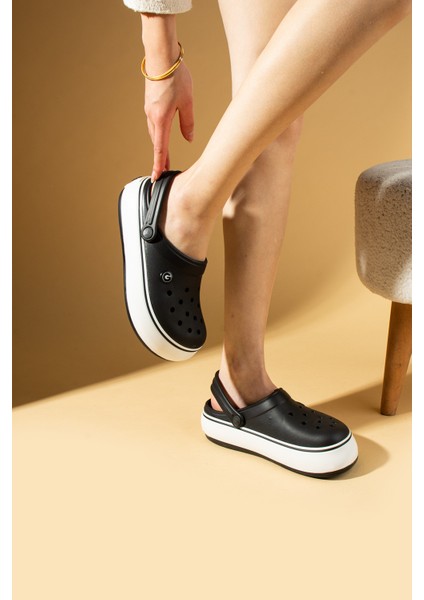 Beyaz Şeritli Yüksek Taban Comfort Eva Kadın Sandalet 011-812-25 modelleri