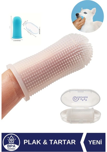 Evcil Hayvan Kedi Köpek Için Beyaz Parmak Diş Fırçası Yumuşak Fırça Ağız Kokusu Diş Eti Bakımı