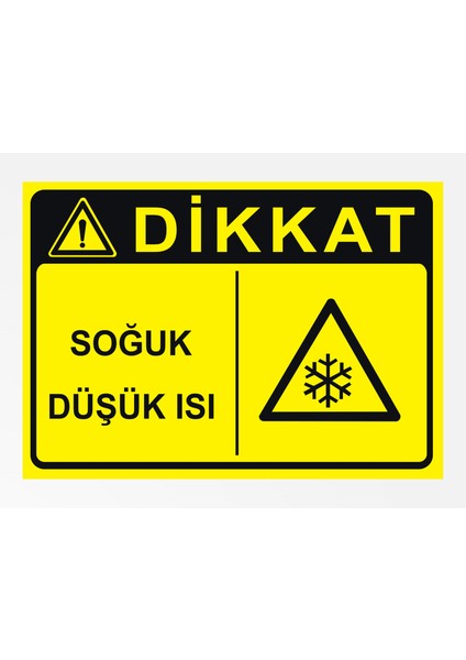 Dikkat Soğuk Düşük Isı Tabela Levhası 24X34CM Pvc