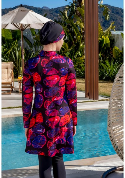 Hızlı Kuruyan Taytlı Likralı Desenli Tesettür Mayo 2518 fiyatları