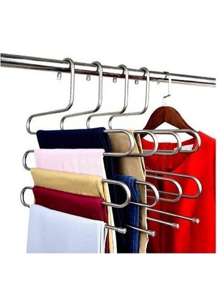 5 Katlı Pantolon Eşarp Askısı Metal