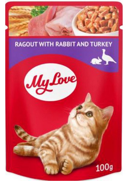 My Love Tavşanli ve Hindi Etli Yahni Pouch Kedi Mamasi 100 gr x 6 Adet Nrmsa