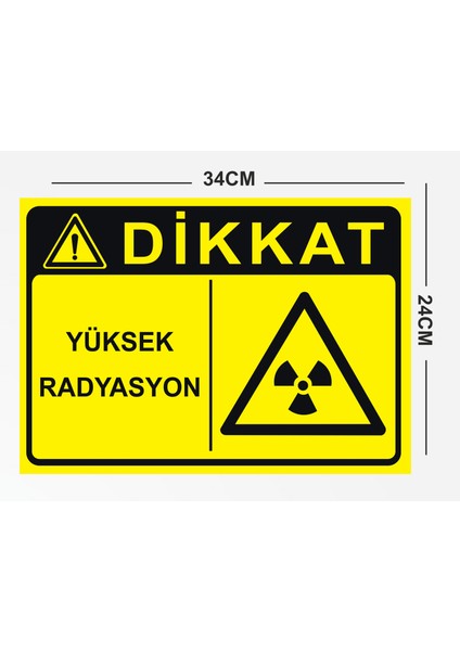 Dikkat Yüksek Radyas Yon Tabela Levhası 24X34 cm Pvc fiyatları