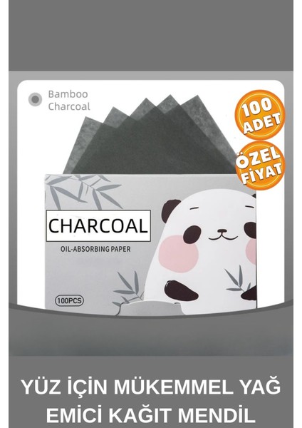 Bambu Kömür Yağlı Ciltler Yüz Mendili Yağ Kontrol Kağıdı Yağ Emici Kağıt Unisex Oil Control Paper