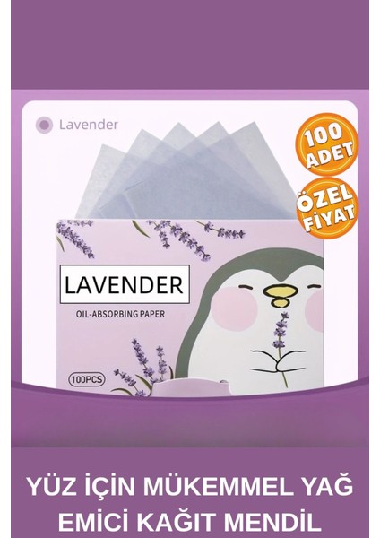 Lavantalı Yağlı Ciltler Için Yüz Mendili Yağ Kontrol Kağıdı Yağ Emici Kağıt Unisex Oil Control Paper
