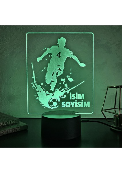 Kişiye Özel Gece Lambası. 16 Renk+ Dokunmatik ve Uzaktan Kumandalı Işık. Futbol Sevenler Için Mükemmel Bir Hediye. fiyatları