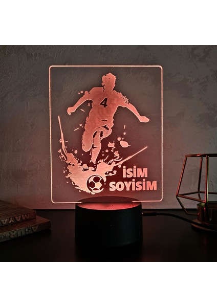 Kişiye Özel Gece Lambası. 16 Renk+ Dokunmatik ve Uzaktan Kumandalı Işık. Futbol Sevenler Için Mükemmel Bir Hediye. modelleri