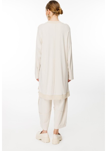 4554 Ghisa Ribana Detaylı Tunik Pantolon Takım
