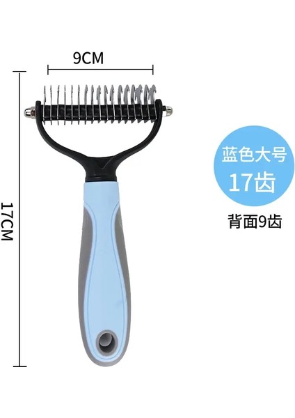 Evcil Hayvanlar Kürk Düğüm Kesici Köpek Tımarlama Araçları Pet Kedi Epilasyon Tarağı Tarak Fırçası Çift Taraflı Evcil Hayvan Ürünleri Tarağı Kediler Renk: Büyük Mavi (Yurt Dışından)