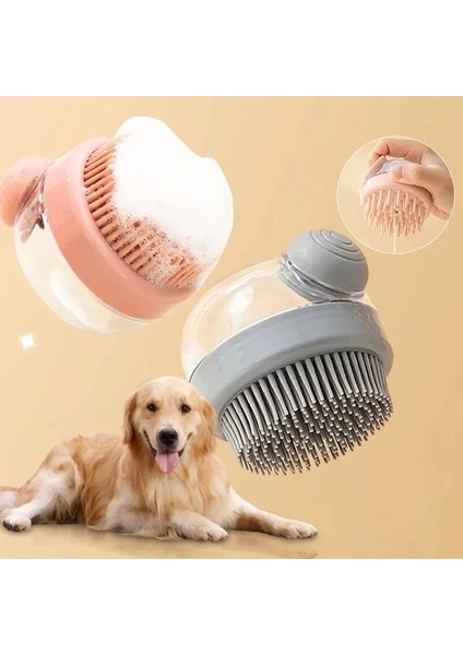 Pres Tip Silikon Köpek Fırçası Kontrol Akış Hızı Şampuan Puppycat Yı Dispenser Pet Bakım Fırçası Masaj Duş Banyosu Fırçası Renk: Yeşil Şampuan Fırçası (Yurt Dışından)