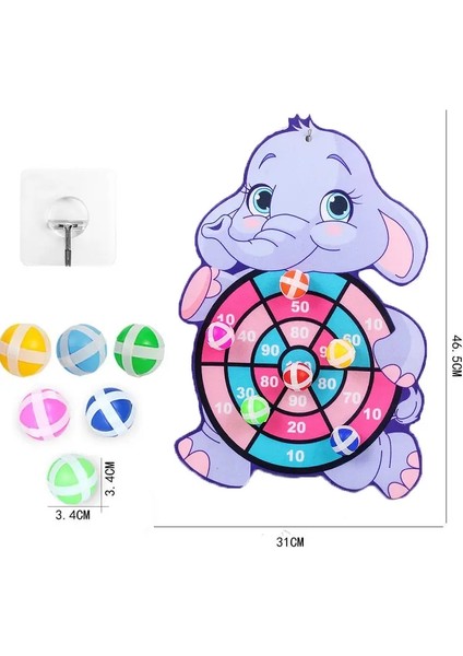 Çocuk Hayvanları Dart Masa Oyunu 6pcs Yapışkan Toplar Kapalı Sporlar Montessori Çocuklar Için Eğitim Oyuncakları 2 3 4 5 6 Yıllık Rolor: 6pcs Yapışkan Top (Yurt Dışından)