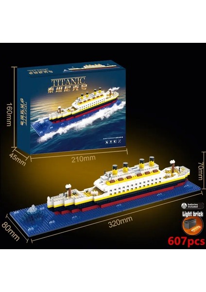 Titanik Yaratıcı Lüks Iceberg Cruise Gemi Tekne Batığı Set Şehir Dıy Model Yapı Taşları Tuğla Oyuncaklar Çocuklar Için Yetişkin Hediyesi: 305PCS (Yurt Dışından)