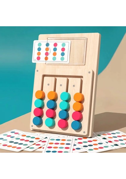 Montessori Ahşap Renk Şekli Eşleşen Biliş Öğrenme Oyunu Tahtası Erken Uyarır Çocuklar Beyin Mantığı Düşünme Oyuncak Geliştirme: 4 Renkli Oyun (Yurt Dışından)
