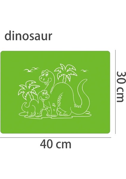 Bebek Montessori Duyusal Malzemeler Oyuncaklar Çocuk Gıda Mat Eğitim Oyuncakları Öğretim Yardımları Silikon Placemat Sofra Tepsisi Yemekler Renk: BOS10143 Dinozor (Yurt Dışından)