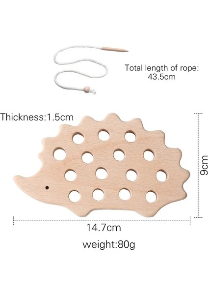 Ahşap Hedgehog Diş Çıkma Tahtası Çocuklar Montessori Oyuncaklar Kayın Ahşap Eğitim Oyuncak Düğmesi Boncuklu Bloklar Bulmaca Oyuncak Bebek Hediyesi: Stil 4 (Yurt Dışından)