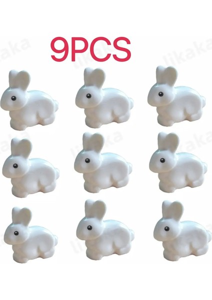 9 Adet Beyaz Tavşan Yapı Taşları Mini Güzel Tavşan Hayvanlar Oyuncak Uyumlu Mini Tuğla Oyuncaklar Çocuklar Için Kızlar Doğum Günü Hediyesi: 9pc Kum Tavşanları (Yurt Dışından)
