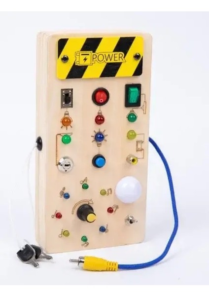 Montessori Meşgul Kurul Duyusal Oyuncaklar LED Işık Anahtarı Kontrol Kurulu Seyahat Etkinlikleri ile Ahşap 2-4 Yıllık Çocuk Oyunları Eski Kilo: Müzik Notu (Yurt Dışından)