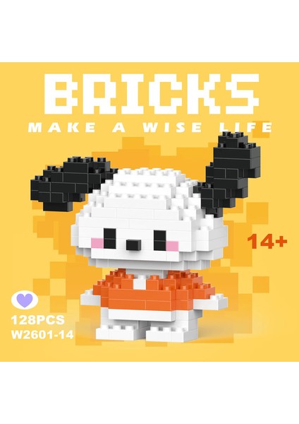Sanrio Hello Kitty Kuromi Yapı Taşları Kuromi Cinnamoroll Pochacco Mini Bulmaca Montaj Oyuncak Tuğlaları Çocuk Doğum Günü Hediyeleri Renk: ZCE082-6-NOBOX (Yurt Dışından)