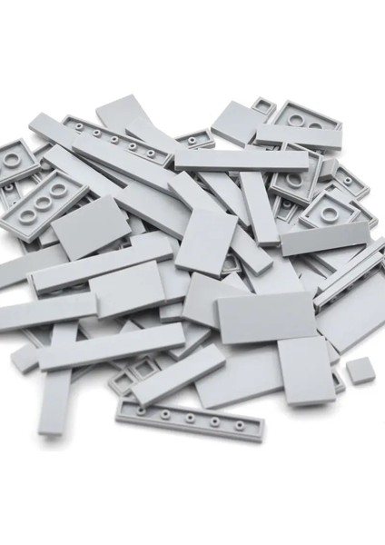 150PCS Dıy Model Pürüzsüz Ince Yapı Taşları Moc Çok Renkli Oyuncak Parçaları Toplu Figürler Düz Kiremit Tuğlaları Eğitim Çocuk Oyuncakları Renk: Açık Gri (Yurt Dışından)