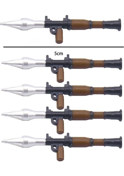 Ikinci Dünya Savaşı Askeri Yapı Taşları Solider Figürleri Ekipmanları Aksesuarlar Gatlin M2 Ağır Makineli Tüfekler Rpg Moc Mini Tuğlalar Renk: K7111-B-SILVER-5PCS (Yurt Dışından)