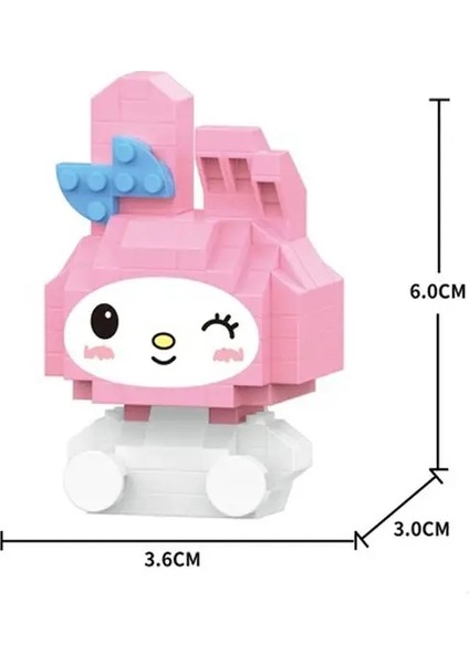 Sanrio Anime Hello Kitty My Melody Cinnamoroll Pompompurin Kuromi Dostları Yapı Taşları Tuğlalar Kız Çocuk Oyuncak Hediye Seti Renk: K7/boyut: Kutu Yok (Yurt Dışından)