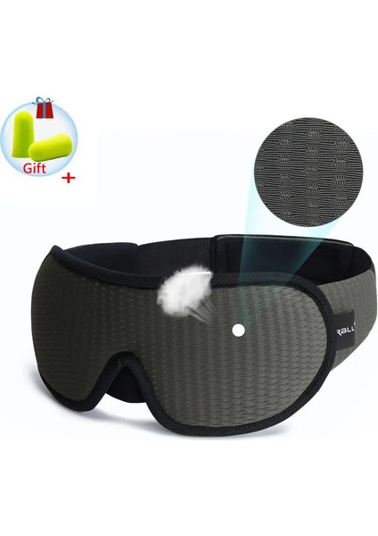3D Uyku Maskesi Gözler Için Hafif Uyku Maskesi Engelle Seyahat Göz Farı Gözü Göz Maskesi Gece Nefes Alabilir Slaapmasker Renk: Gri (Yurt Dışından)