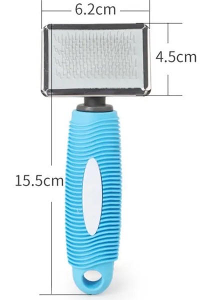Kedi Tarak Silikon Kedi Fırçası Masaj Evcil Hayvan Tüy Temizleyici Paslanmaz Çelik Taraklar Kediler Evcil Hayvan Bakımı Konforlu Saplı Köpek Fırçası Renk:mavi S (Yurt Dışından)
