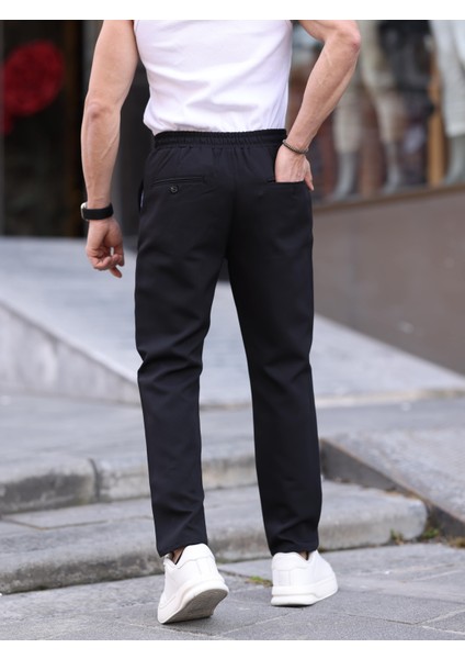 Erkek Casual Double Kumaş Yan Lastik Jogger Pantolon