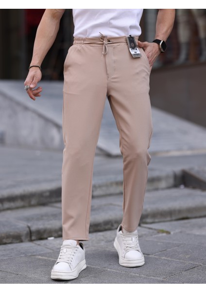 Erkek Casual Double Kumaş Yan Lastik Jogger Pantolon