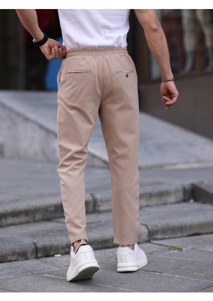Erkek Casual Double Kumaş Yan Lastik Jogger Pantolon