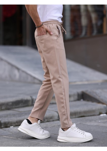 Erkek Casual Double Kumaş Yan Lastik Jogger Pantolon