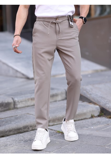 Erkek Casual Double Kumaş Yan Lastik Jogger Pantolon