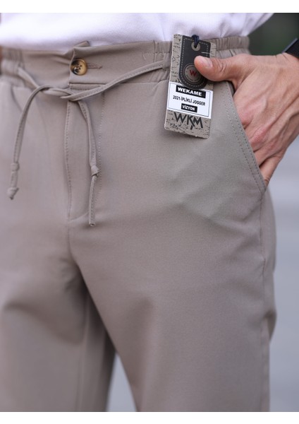 Erkek Casual Double Kumaş Yan Lastik Jogger Pantolon indirimleri