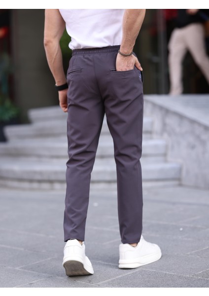 Erkek Casual Double Kumaş Yan Lastik Jogger Pantolon