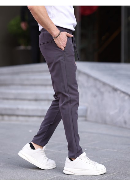 Erkek Casual Double Kumaş Yan Lastik Jogger Pantolon