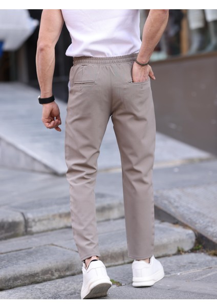 Erkek Casual Double Kumaş Yan Lastik Jogger Pantolon