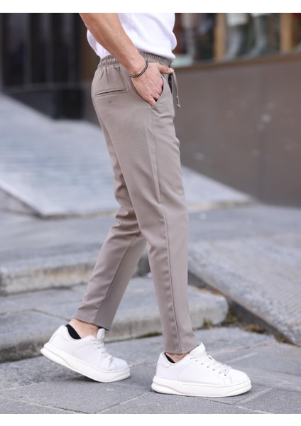 Erkek Casual Double Kumaş Yan Lastik Jogger Pantolon