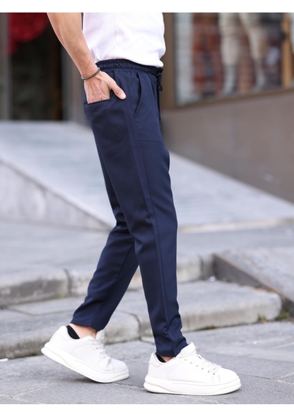 Erkek Casual Double Kumaş Yan Lastik Jogger Pantolon