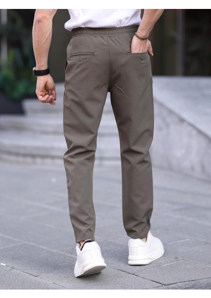 Erkek Casual Double Kumaş Yan Lastik Jogger Pantolon
