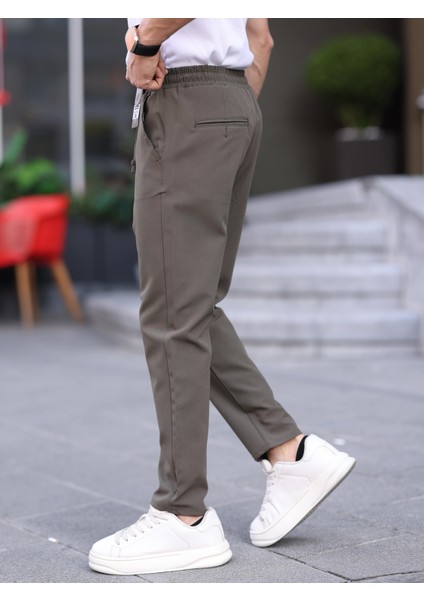 Erkek Casual Double Kumaş Yan Lastik Jogger Pantolon