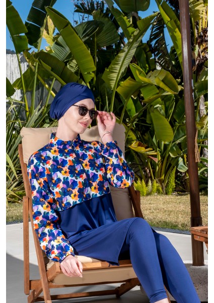 Tam Kapalı Crop Model Çiçek Desenli Tesettür MAYO-2523 modelleri