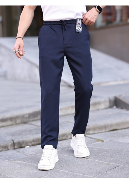 Erkek Casual Double Kumaş Yan Lastik Jogger Pantolon
