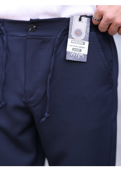 Erkek Casual Double Kumaş Yan Lastik Jogger Pantolon indirimleri