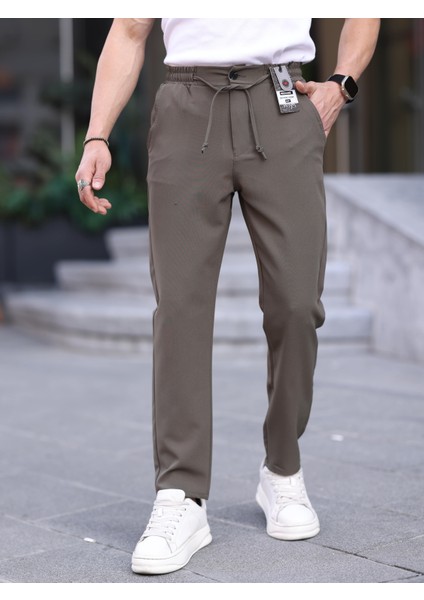 Erkek Casual Double Kumaş Yan Lastik Jogger Pantolon