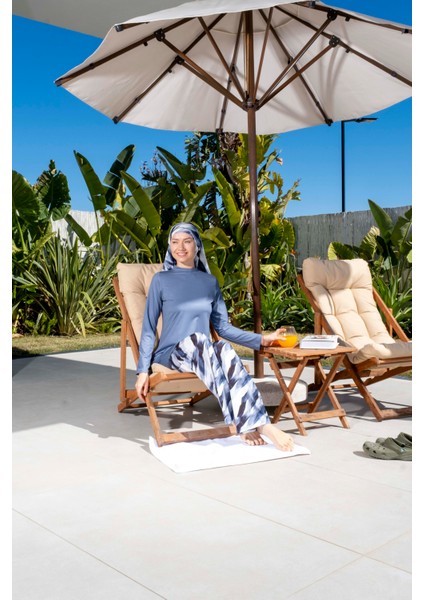 Bol Pantolonlu Tam Kapalı Desenli Tesettür Mayo - 2533 fırsatları